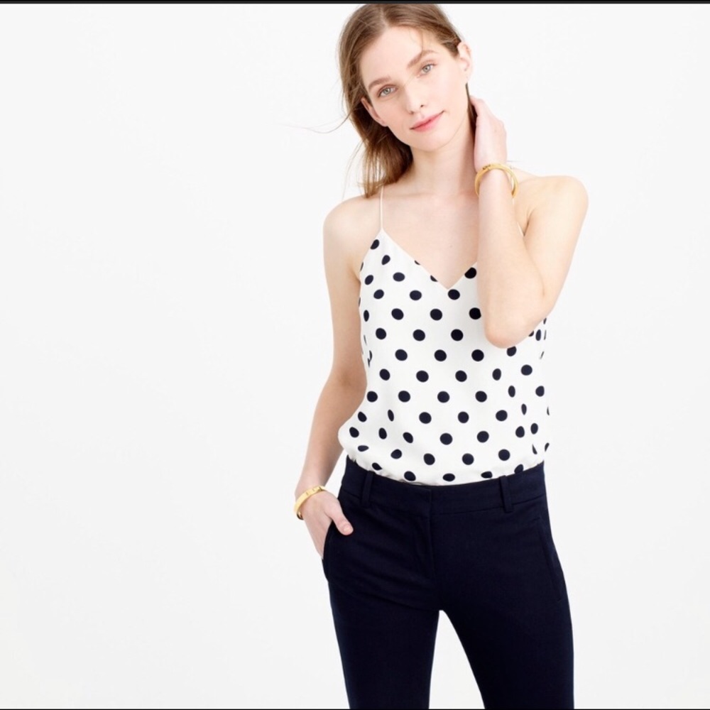JCrew Carrie Polka Dot Cami